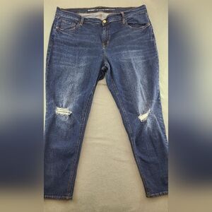 OLD NAVY Women's Boyfriend Skinny Distressed Stretch Blue Jeans -‎ Size 18